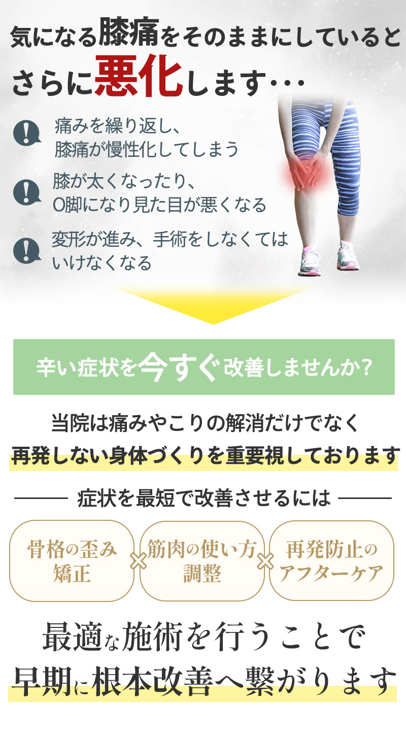 膝の痛みをそのままにしていると・・・