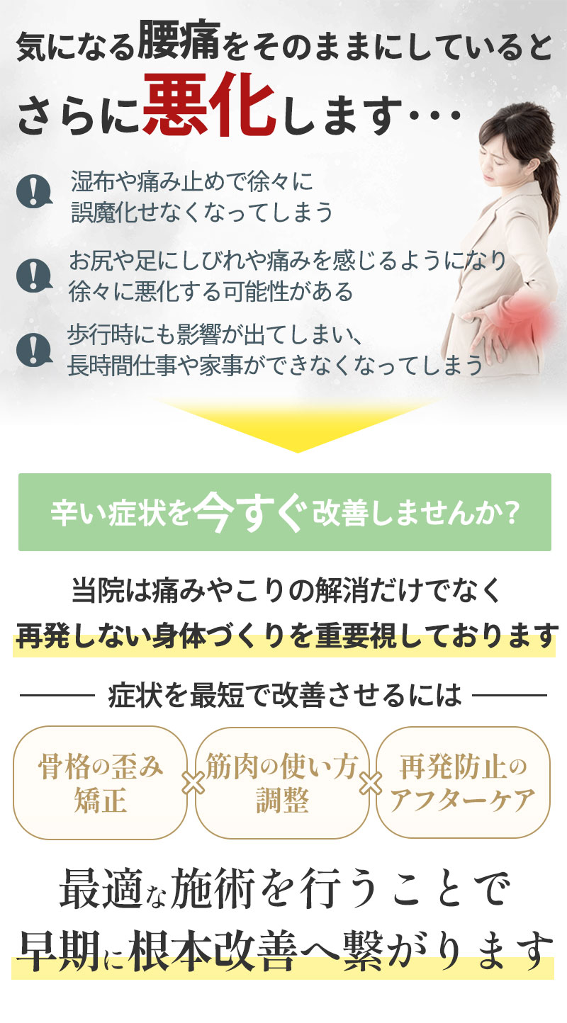 腰痛をそのままにしていると・・・
